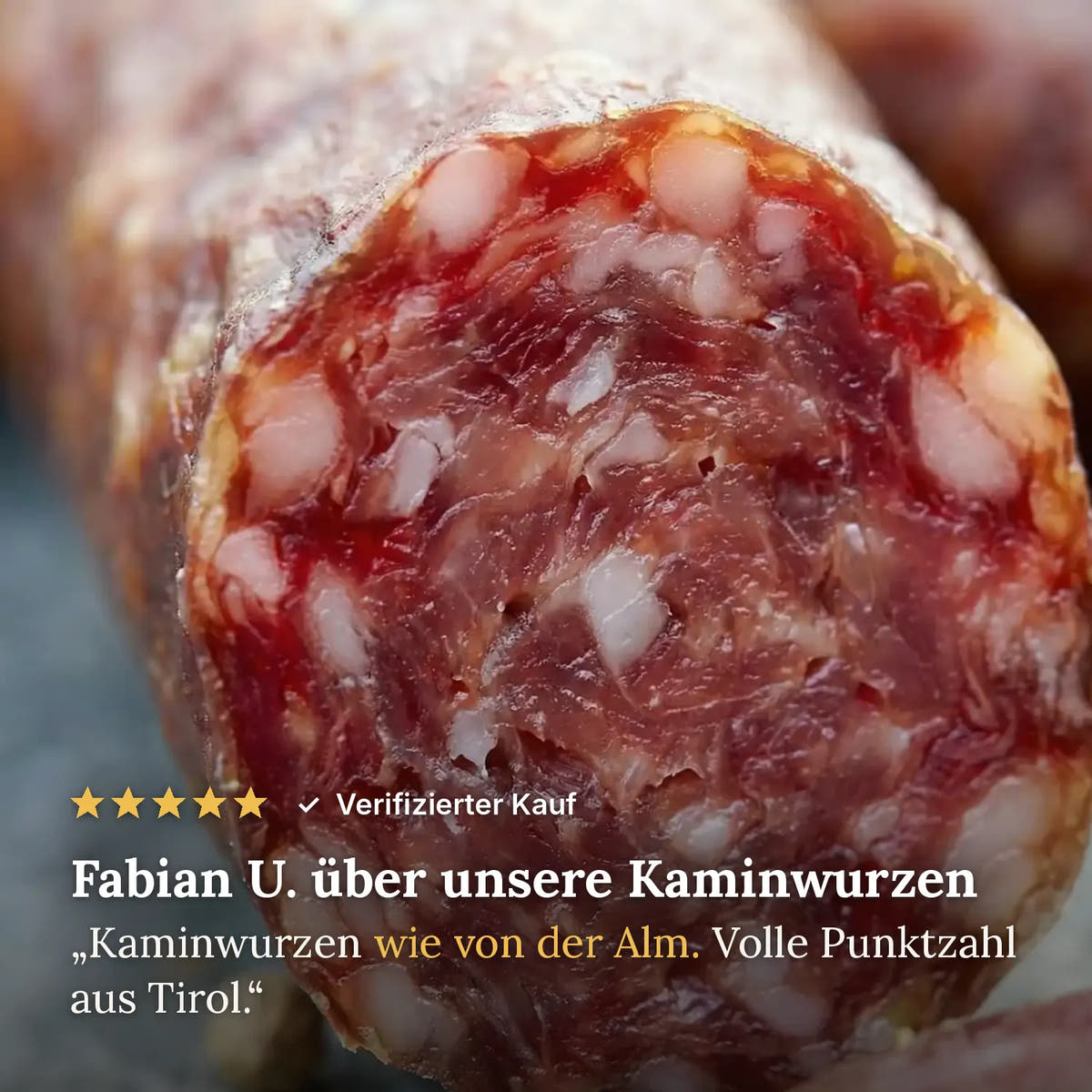Kundenbewertung: Fabian U. über unsere Kaminwurzen, 5 Sterne