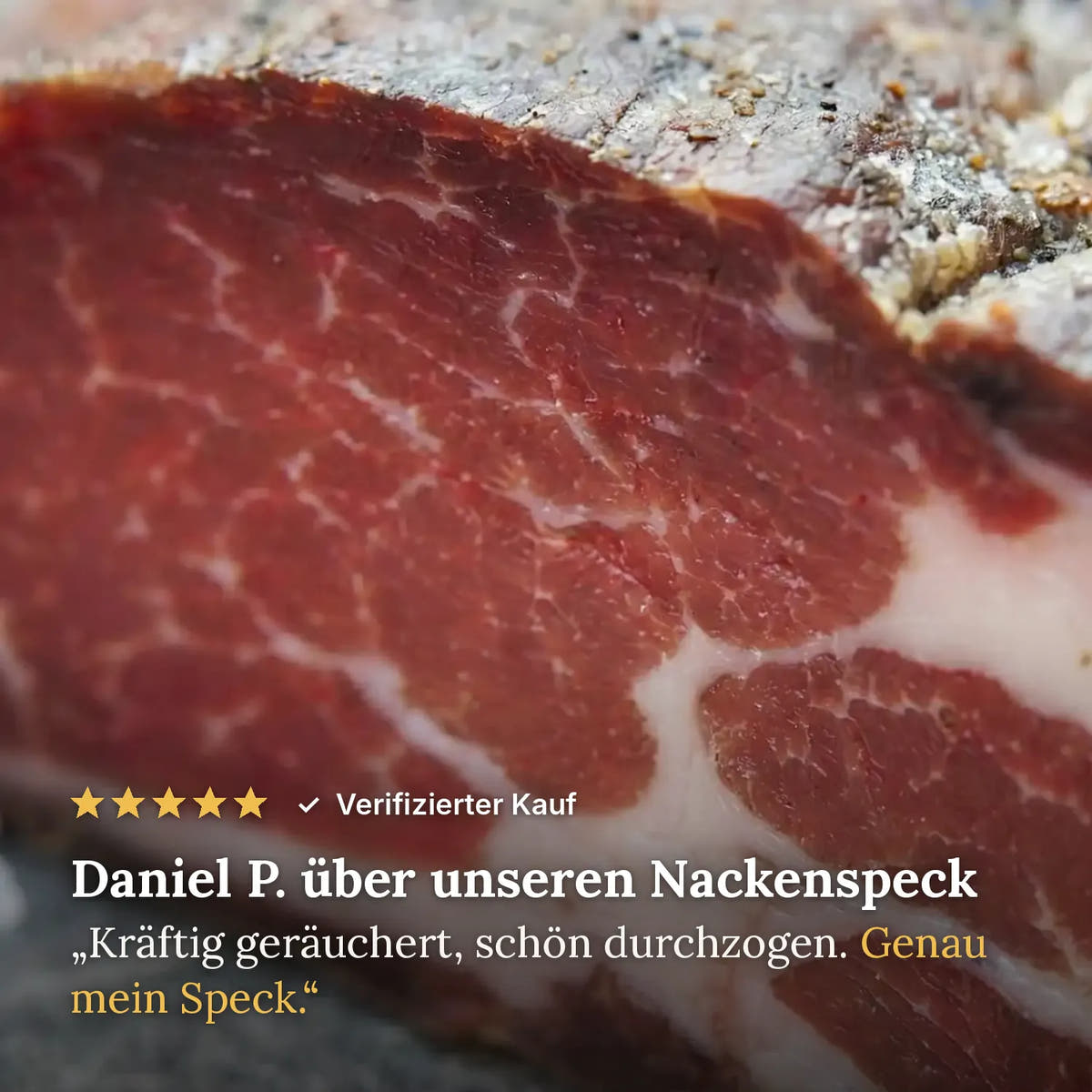 Kundenbewertung: Daniel P. über unseren Nackenspeck, 5 Sterne