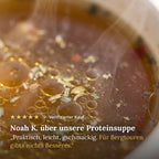 Kundenbewertung: Noah K. über unsere Proteinsuppe, 5 Sterne